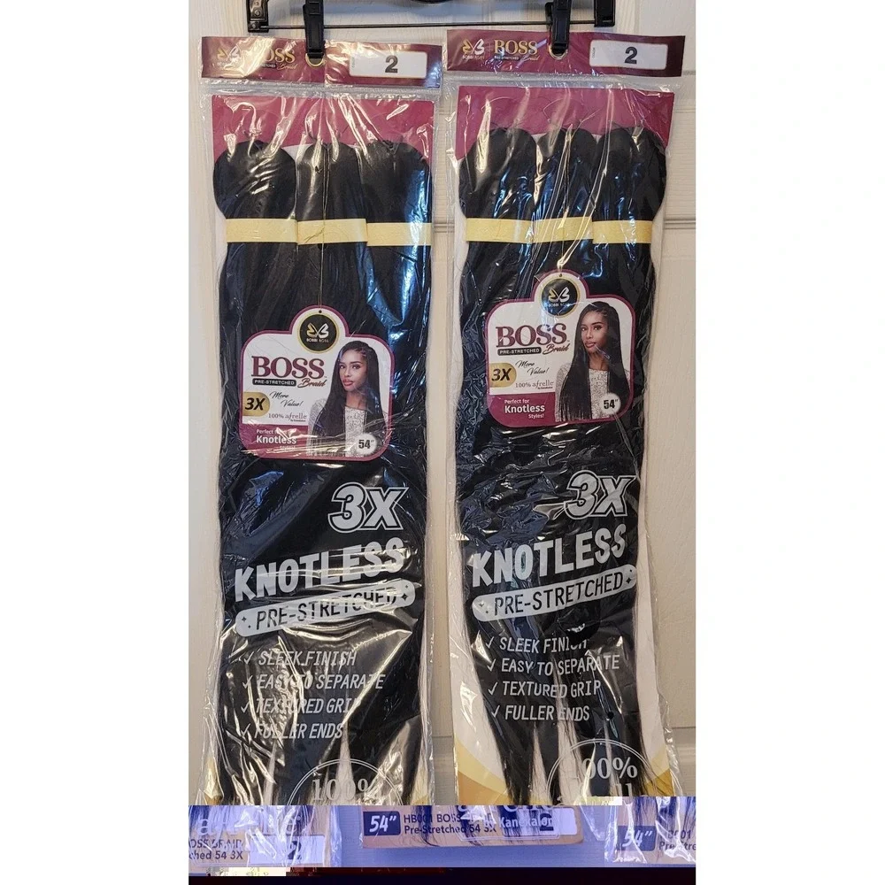 Two‎ 3 Packs BOSS Pre-Stretched Braid Bobbi Boss 54-Inch Color 2 - SEALED Hair